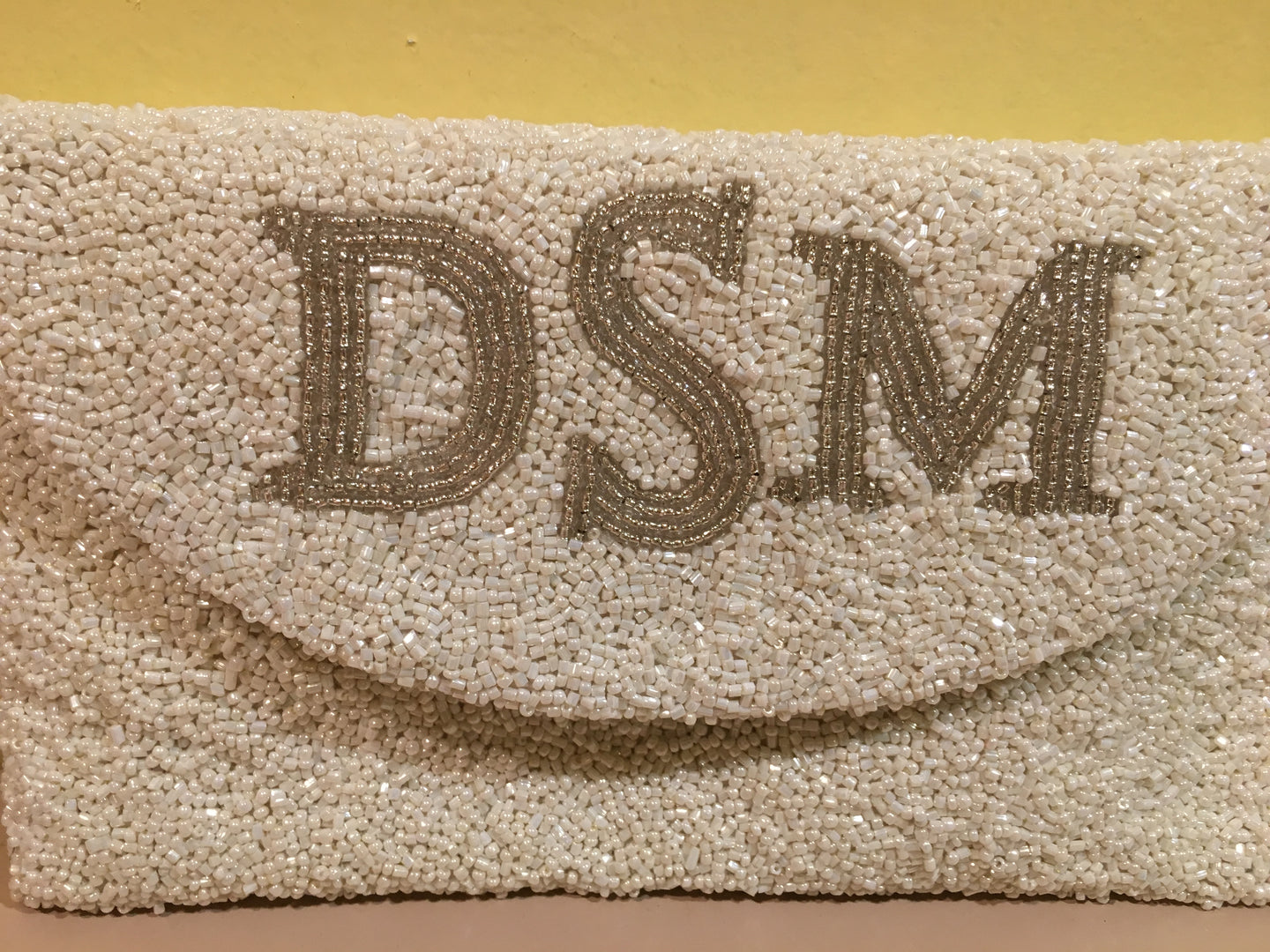 Round Flap Beaded Clutch